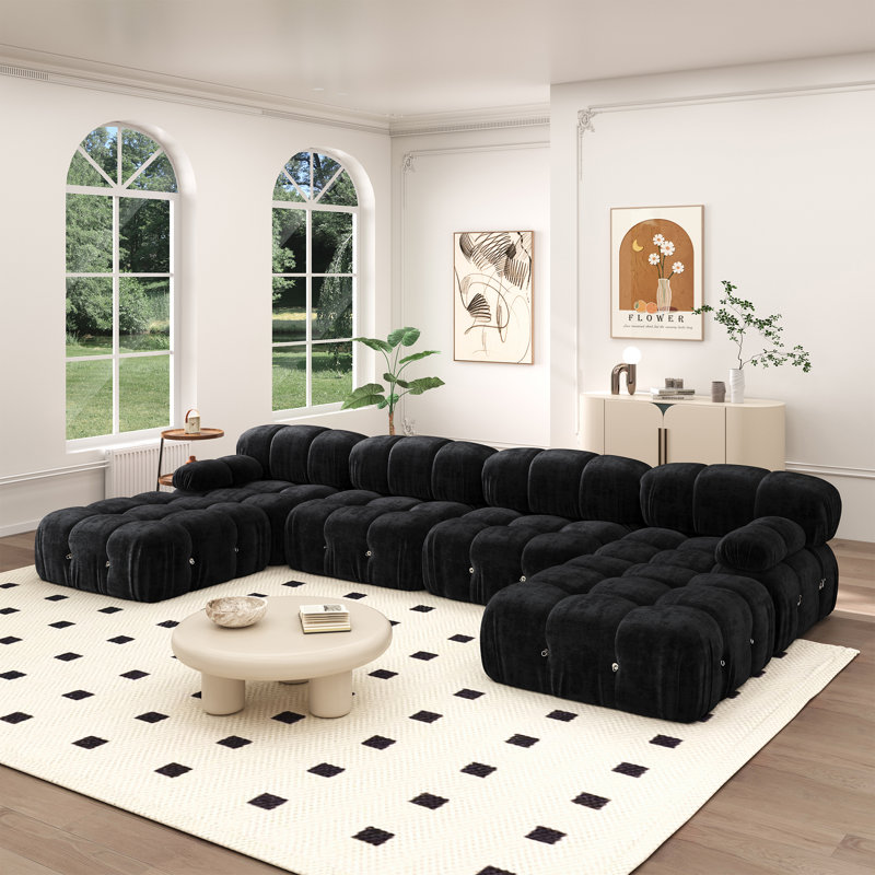 Canapé et canapé modulaire Regana Boneless, Noir