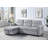 Ruby 81.5" Light  Velvet Reversible Sleeper Sectional Sofa With Storage Chaise And Side Pocket