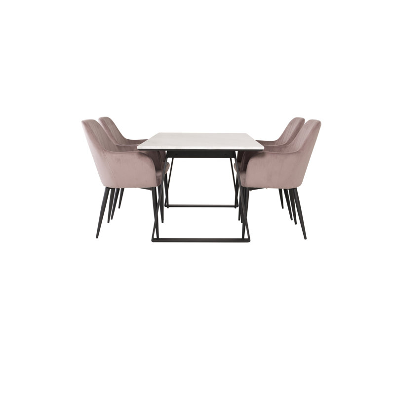 Moorebank 4 - Person Dining Set, Dusty Pink, Dusty pink