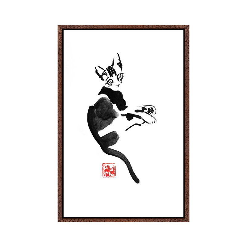 Couché by Péchane - Print on Canvas, 66.04 cm H x 45.72 cm W, Classic Brown Wood Framed