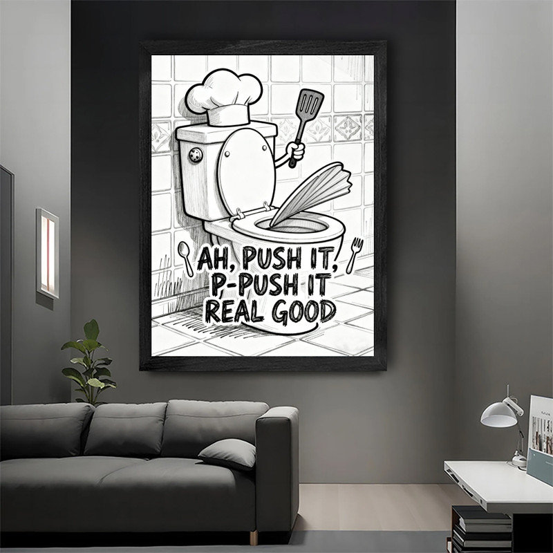 Art mural noir, art de toilette noir, H 11 po x l 9 po