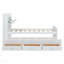 Structure de lit simple avec structure en bois avec fonction de rangement avec tête de lit et prises de courant, structure de lit extensible avec lit gigogne simple avec trois tiroirs avec fonction de rangement, finition blanche-1958686025-1958686031