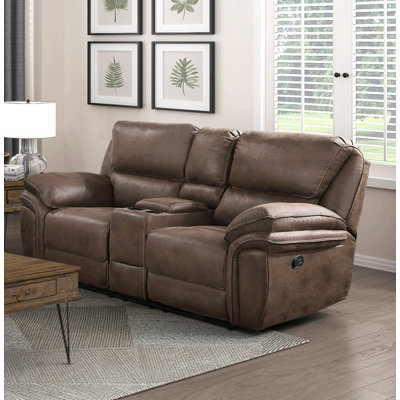 Plush Modern Design Living Room Reclining Loveseat Microfiber Upholstery Solid Wood Frame Furniture 1Pc