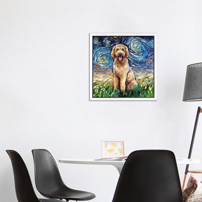 Goldendoodle Night 1 Piece Painting on Canvas