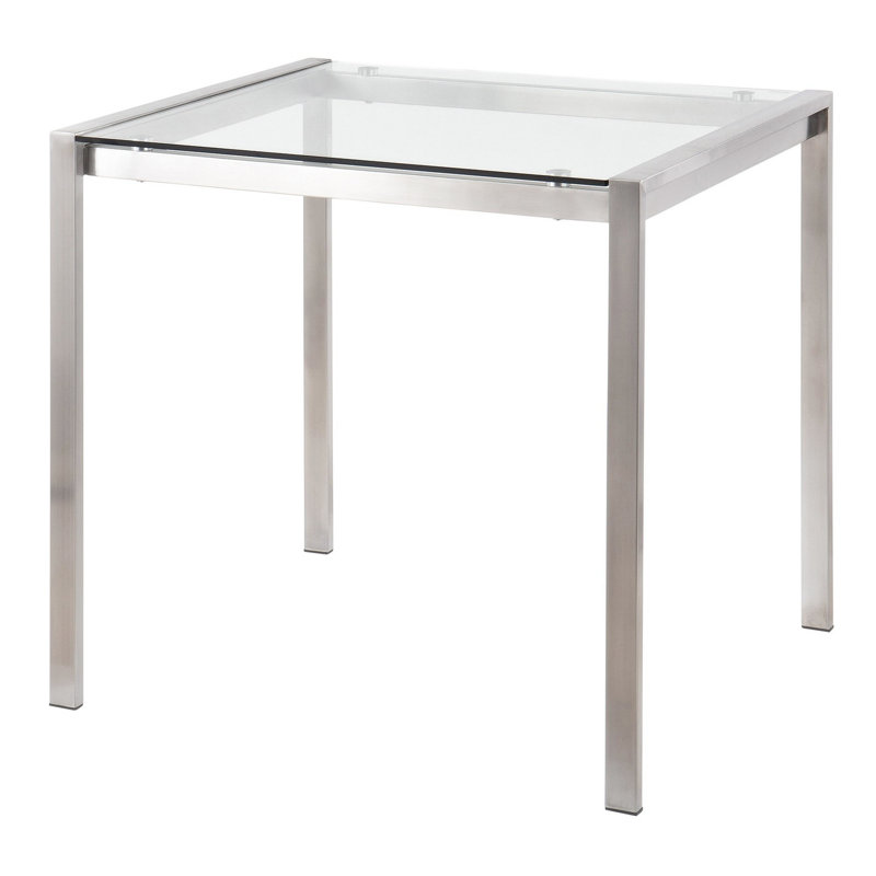 Glass Top Metal Base Dining Table