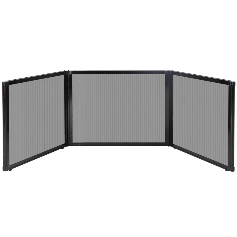 Présentoir de table pliable de 24 po de hauteur, Gris clair, H 24 po x l 99 po x P 3 po