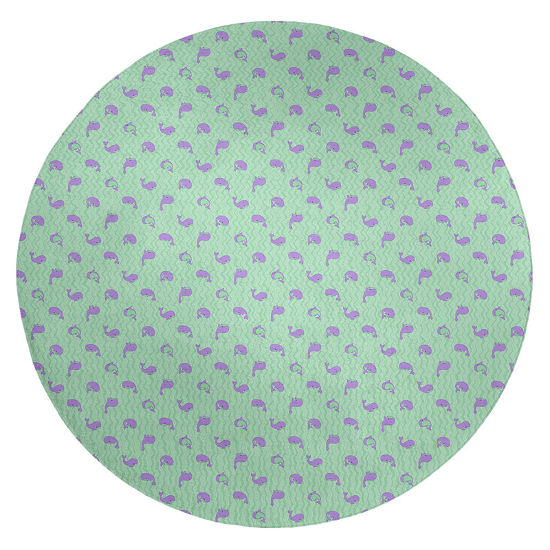 Tapis vert baleines, Rond 5 pi