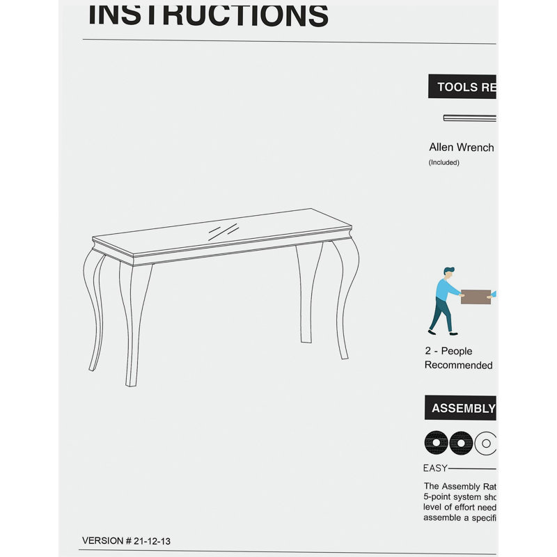 Table de canapé Glam Contemporary 1pc