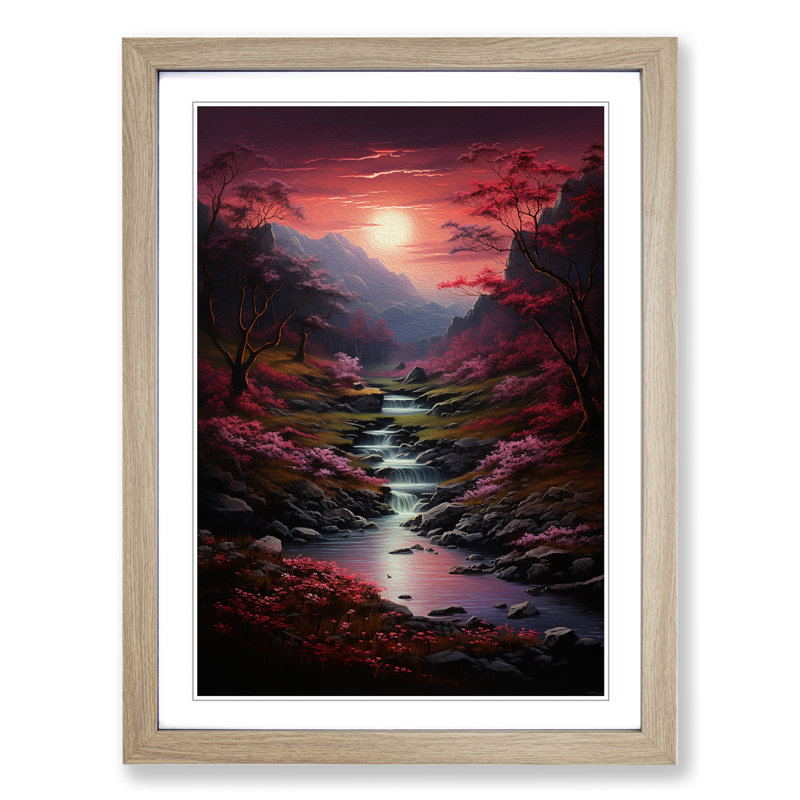 Landscape Tachisme - Framed Print, 34cm H x 25cm W x 2cm D, Oak