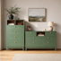 Ensemble de commode 2 pièces - Comprend une commode à 5 tiroirs et une commode à 7 tiroirs, vert sauge