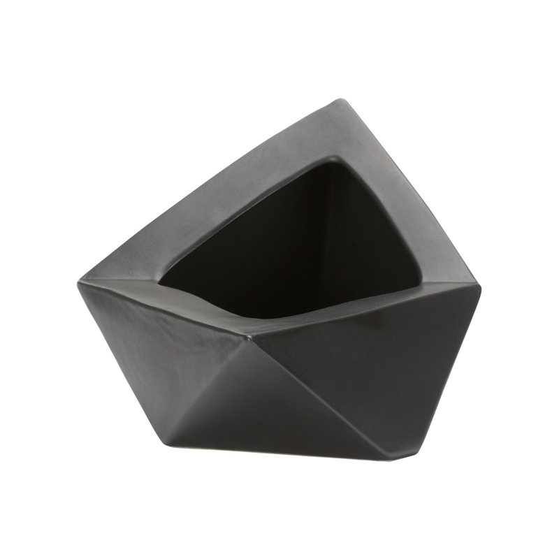 Origami Vase - Kuro, Black Glaze