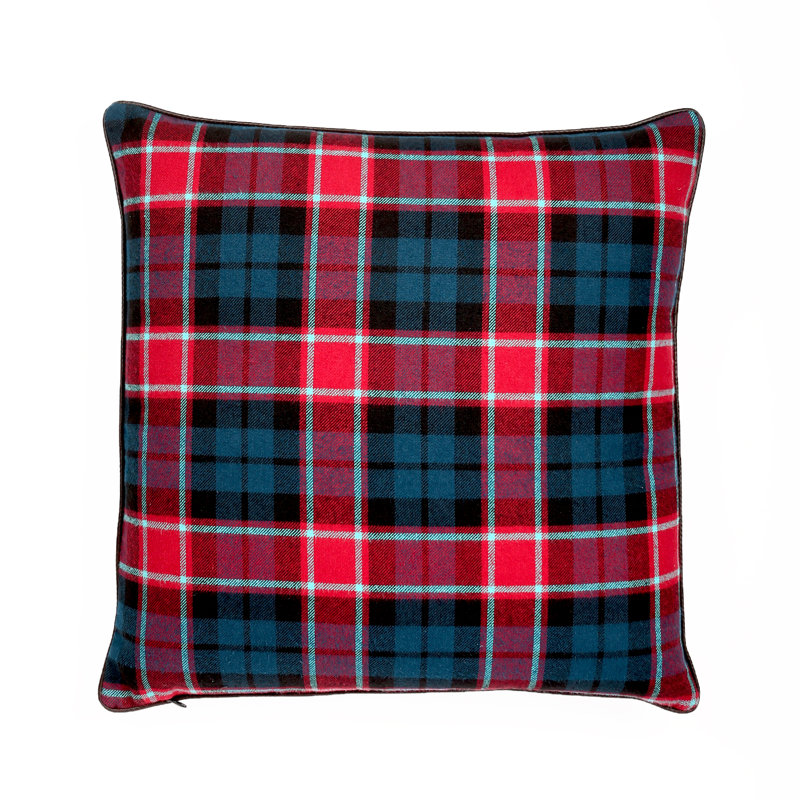 Housse et insert de coussin en coton Esterel, Bleu/rouge, 20 po X 20 po