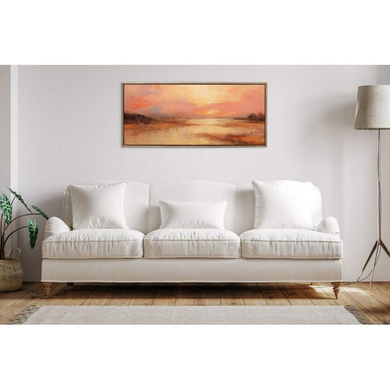 «Peach Landscape» par The Creative Bunch Studio, reproduction d'art sur toile encadrée