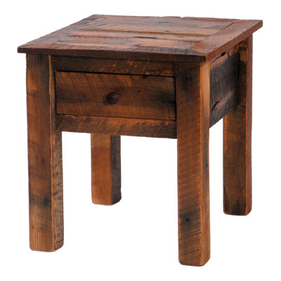 Fireside Lodge Barnwood One Drawer End Table