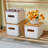 4 PCS Storage Bins With Bamboo Lids Plastic Storage Containers For Organizing Stackable Storage Box With Handle, 10.23 X 7.08 X 6.3 Inch