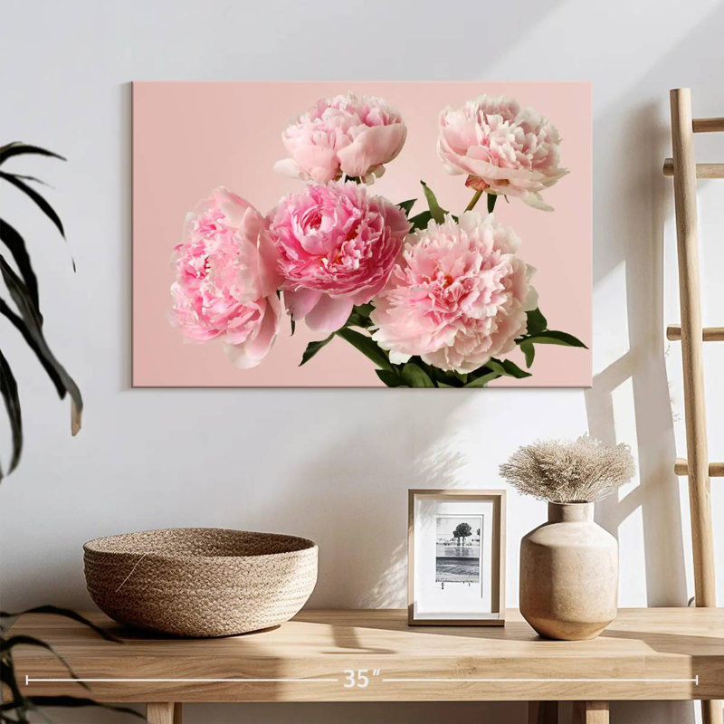 Bouquet de pivoines roses, H 16 po x l 24 po