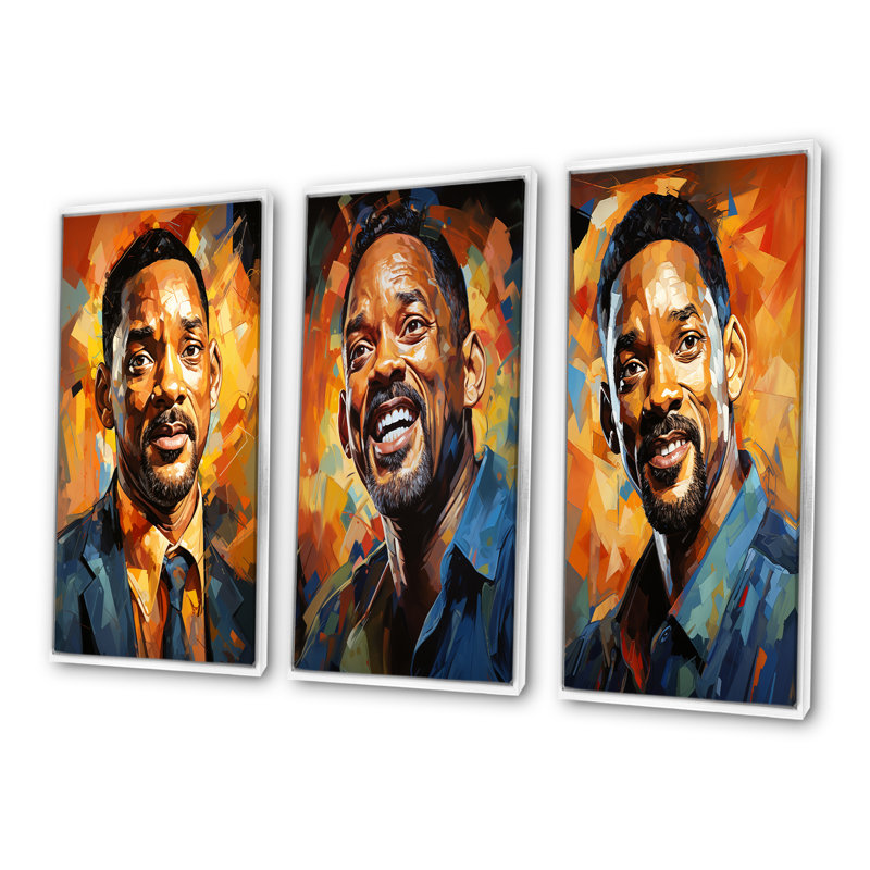 Sapphire Smith Portrait Popart, Cadre flottant blanc, H 32 po x l 48 po