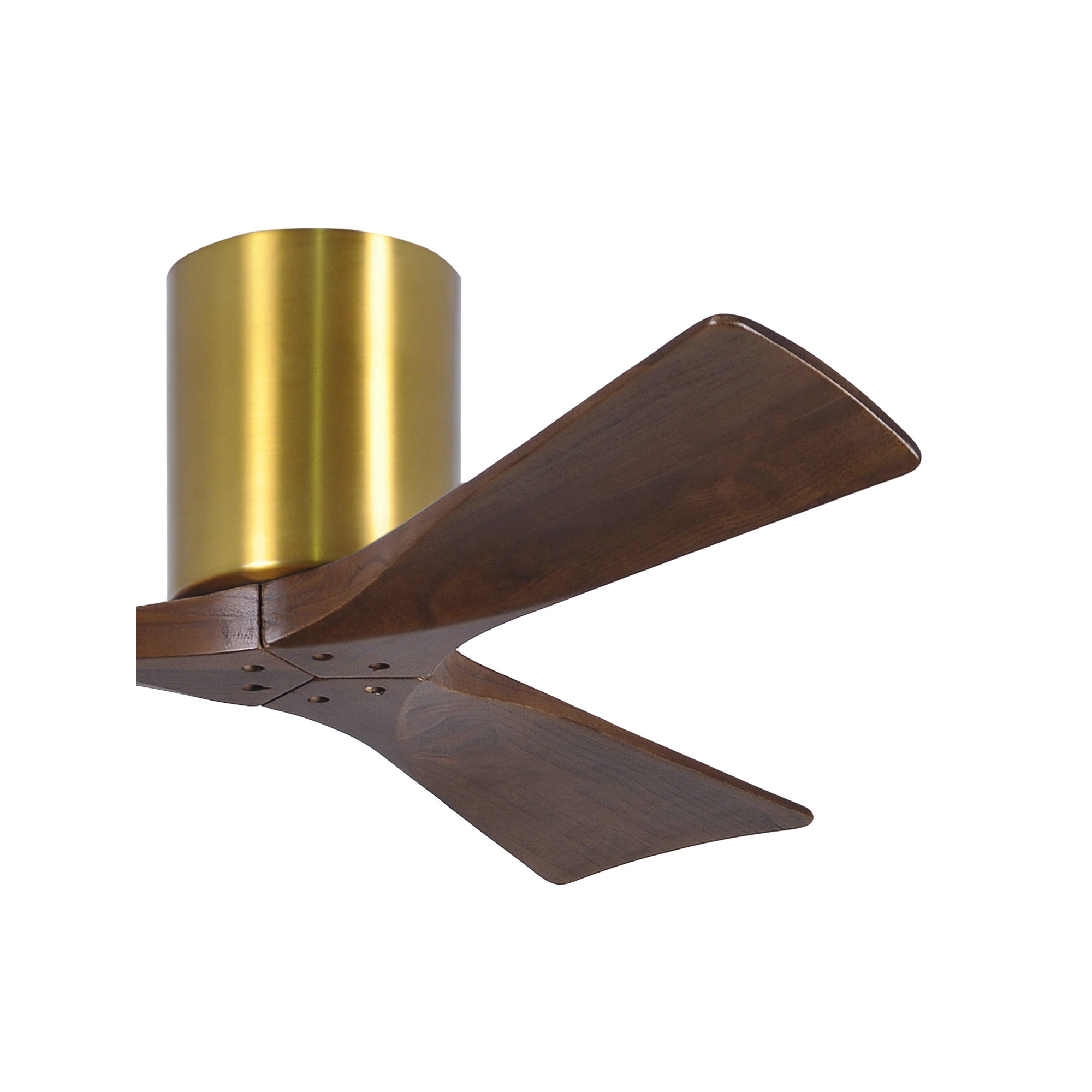 Olivier 3 Blade Ceiling Fan, Walnut Tone, 42", Brushed Brass