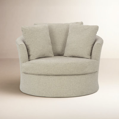 Upholstered Swivel Barrel Chair