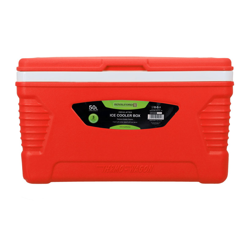 Royalford 50L Insulated Cooler Box - Hot/Cold Freezer Box, Red