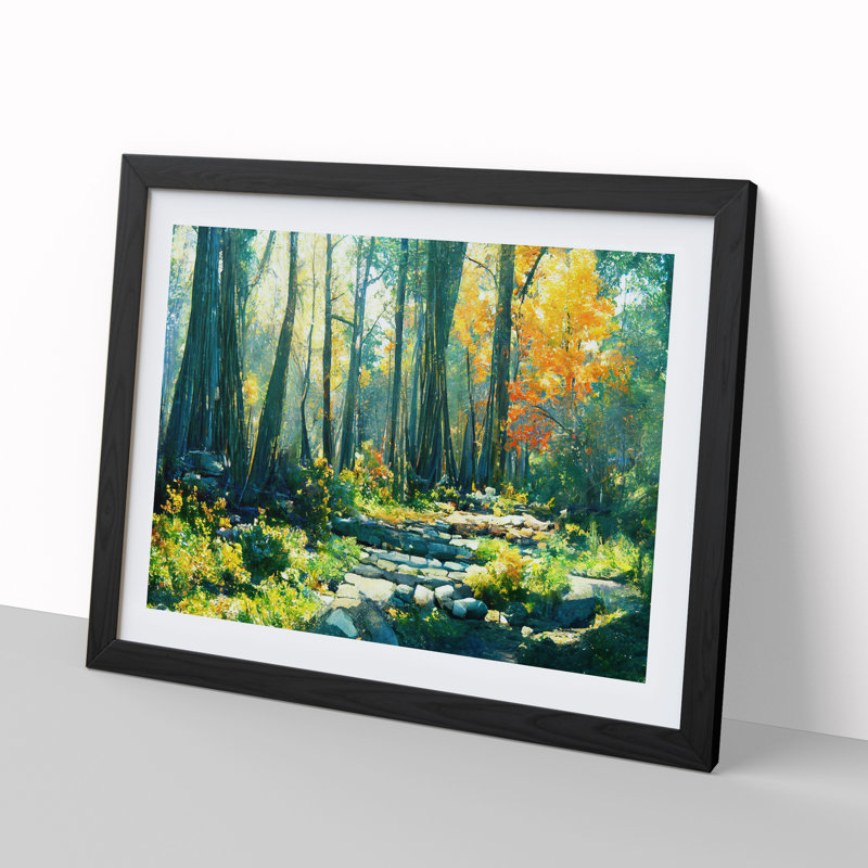 Countryside Forest - Single Picture Frame Painting, Black, 25cm H x 34cm W x 2cm D