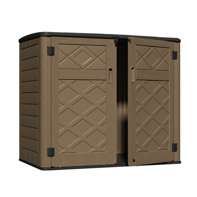 Decksplore 360 Gallons Resin Storage Cabinet With Floor And Double Doors