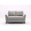 Ensemble de canapé et causeuse en tissu tissé gris clair Callie, parfait pour les salons modernes avec confort et style-1071699078
