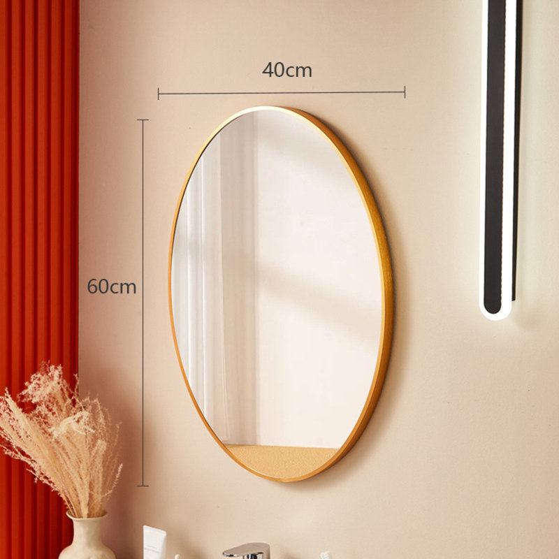 Miroir de salle de bain ovale minimaliste en alliage d'aluminium