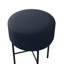 Tabouret de coiffeuse rond rembourré avec revêtement en lin et pieds en métal pour un usage multiple-1951764123