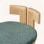 Chaise de salle à manger d'intérieur avec structure en bois d'hévéa et assise moelleuse verte, ensemble de 2-636020647