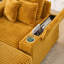 Canapé orange simple en velours côtelé avec un coussin, deux coussins décoratifs, un repose-pieds et deux espaces de rangement-2128066779