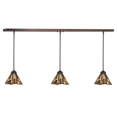 Luminaire suspendu linéaire à 3 lumières pour îlot de cuisine Labriola