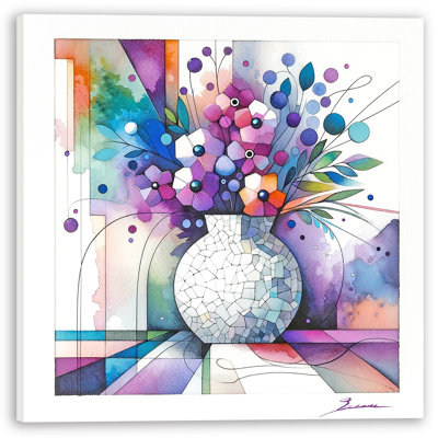 «Modern Mosaic», reproduction d'art sur toile tendue à motif floral