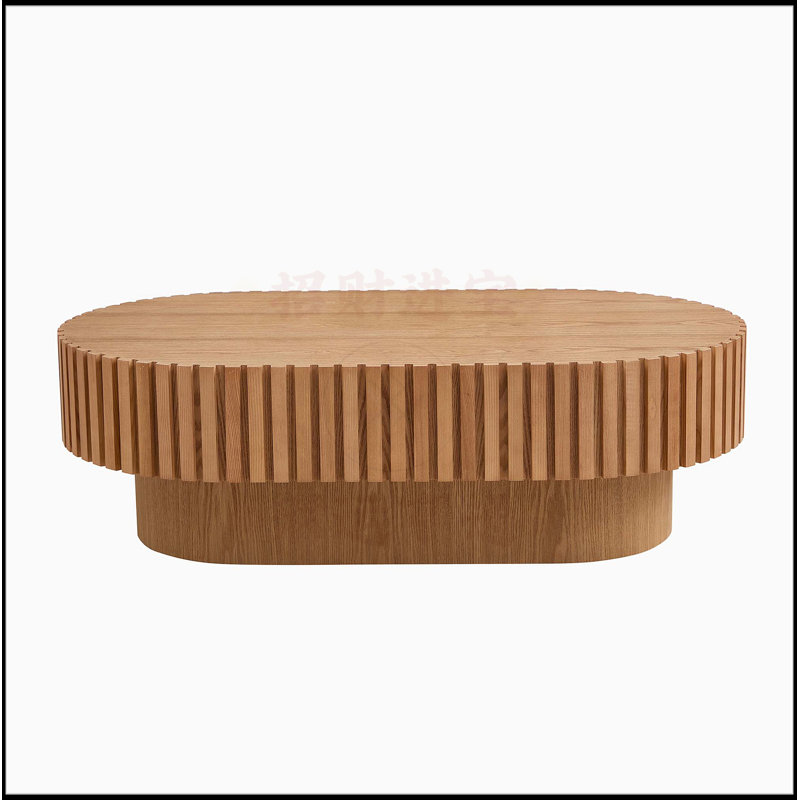 Table basse à tambour 43,70 pouces Handcraft, Bois de frêne naturel