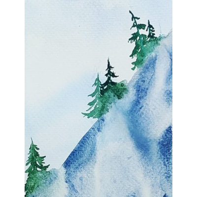 House On The Cliff | Watercolor On Canvas | By Swati Tripathi
