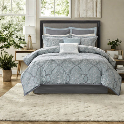 Luxury 12 Piece Bedding Sets Cotton King Jacquard Style For Home