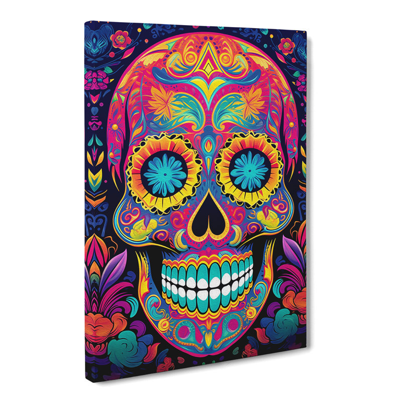 Sugar Skull Colour Field No.2 - No Frame Print, 60cm H x 40cm W x 3cm D