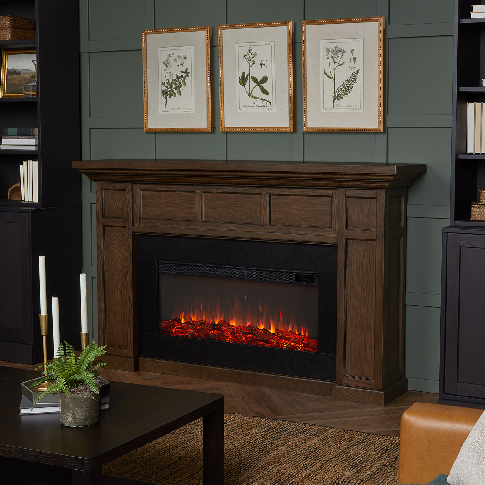 Real Flame® Alcott Electric Fireplace, Aged Barrel, Standard