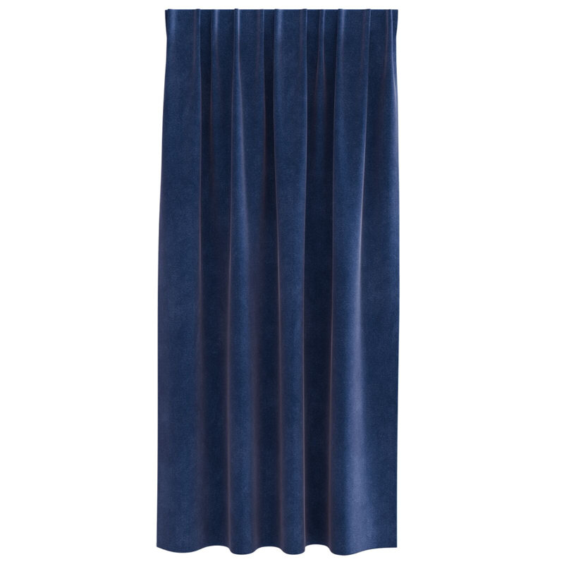 Curtains Polyester 140Cm Sound-Absorbing, 140cm Width x 175cm Drop, Navy