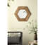 Miroir hexagonal 18,5 po avec habillage en bois pour murs-1364260544