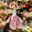 Ensemble de costumes rustiques pour porche, robe à fleurs roses, capsule en plastique