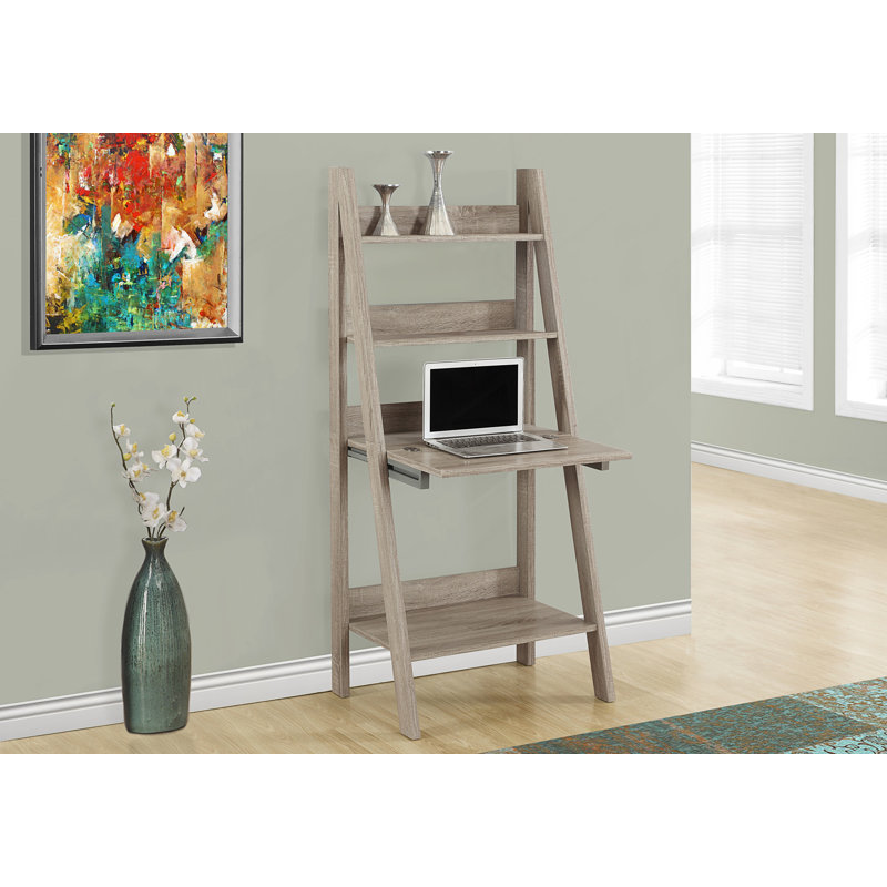Bureau d'ordinateur moderne, bureau incliné, Taupe