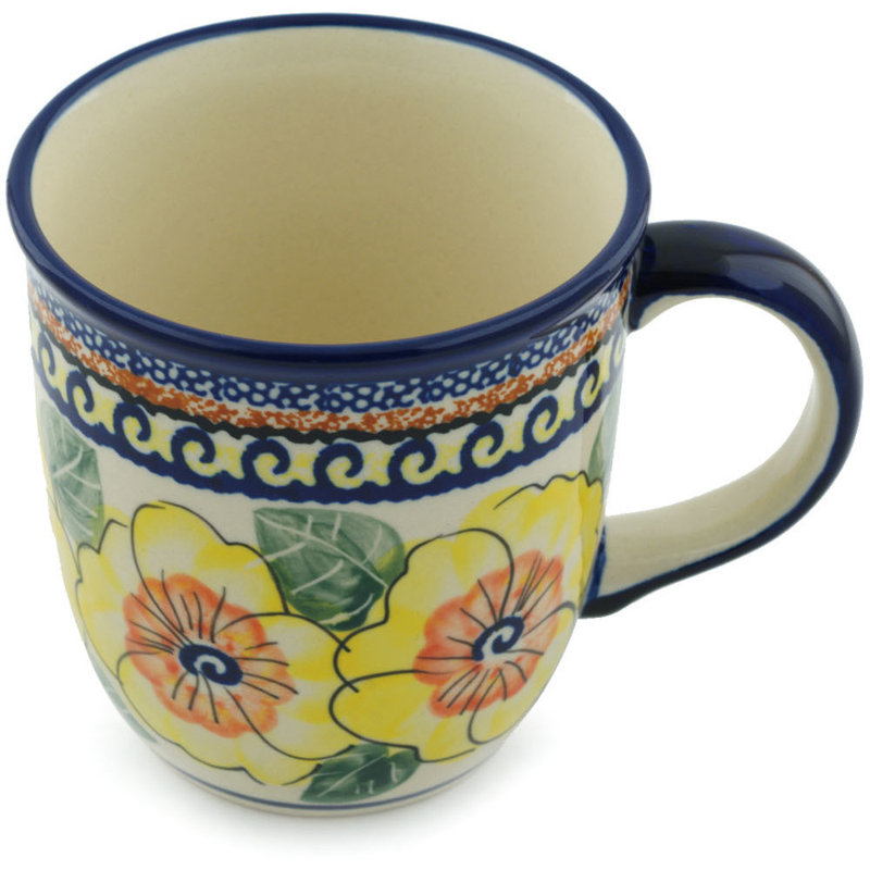 12 oz. Tasse en grès - coquelicots au citron