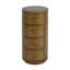 Table de bout ronde à 4 tiroirs en bois brun clair naturel Celine-129414678