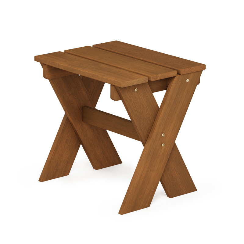 Lebo Outdoor Hardwood Side Table Flower Stand Side Table, Dark Brown