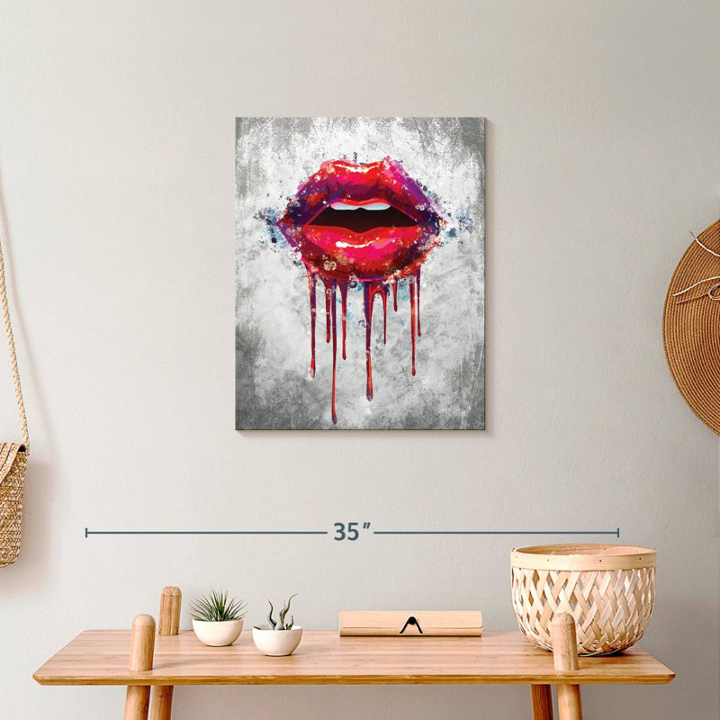 Goutte à peinture Lips, H 20 po x l 16 po x P 1,25 po