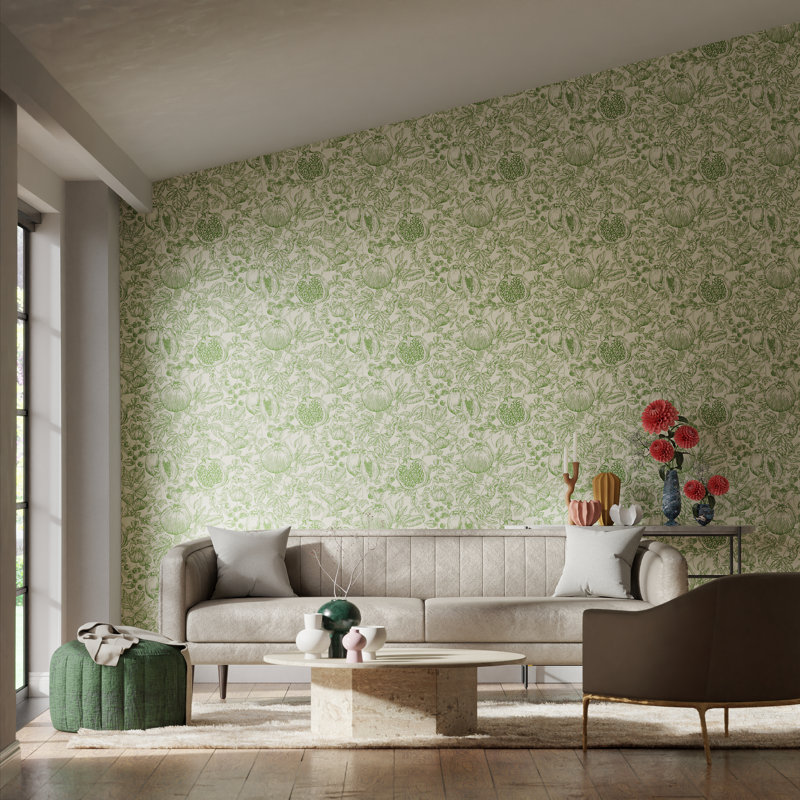 Melograno Wallpaper, Green