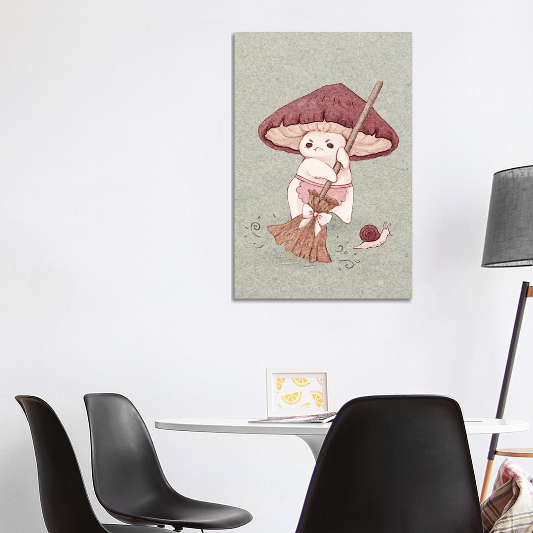 Angy Mushroom Does Not Like To Clean von Fairydrop Art - Gallery-Wrapped Canvas Giclée on Canvas