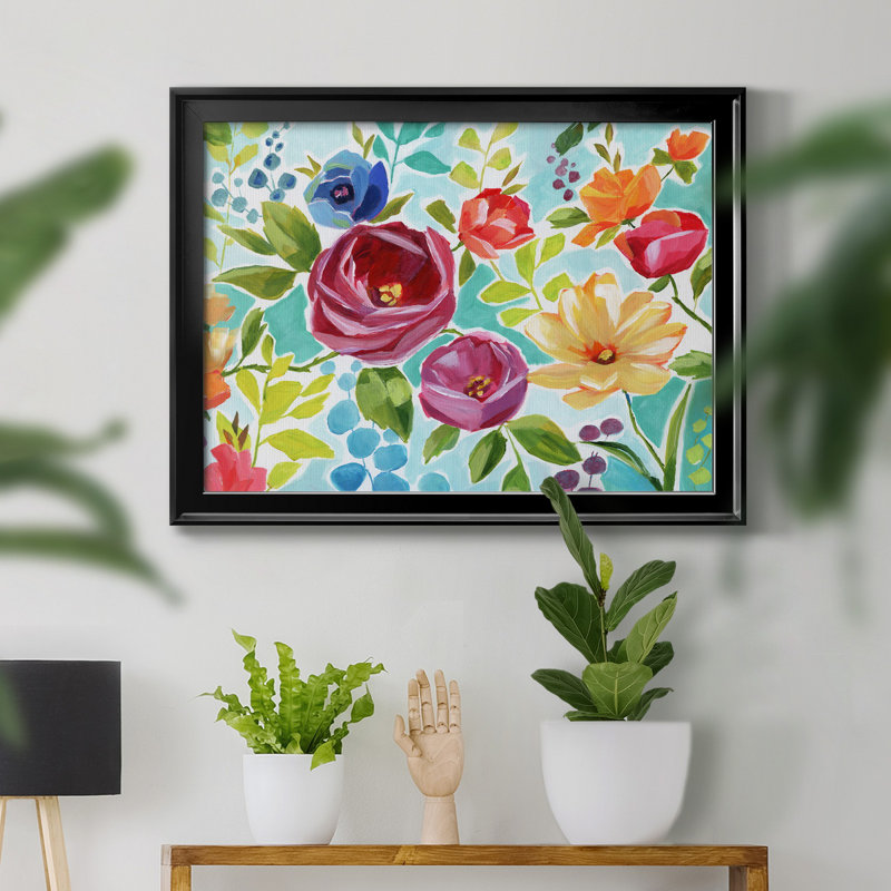 Modern Garden IV - peinture encadrée, H 30,5 po x l 42,5 po x P 1,5 po, Toile avec cadre noir, Pas de tapis