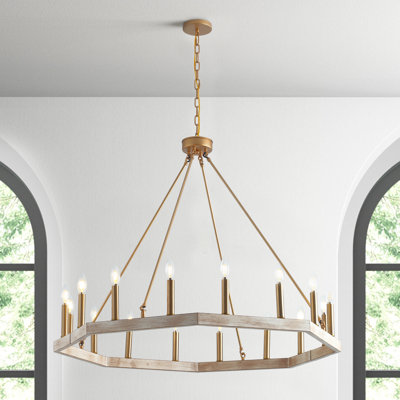 Dassler 16-Light Classic Adjustable Wheel-Shaped Chandelier